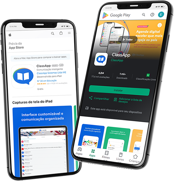 Baixe nosso app em sua loja de apps, versões Android e App Store
